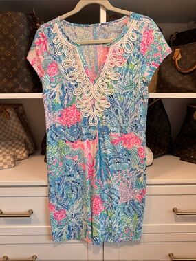 EUC Lilly Pulitzer Brewster T-Shirt Dress Sink or Swim S EUC